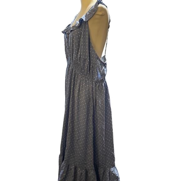 Cacique Sleep Polka Dot Ruffle Maxi Nightgown, Blue & White, Plus Size 22/24 - Picture 8 of 8